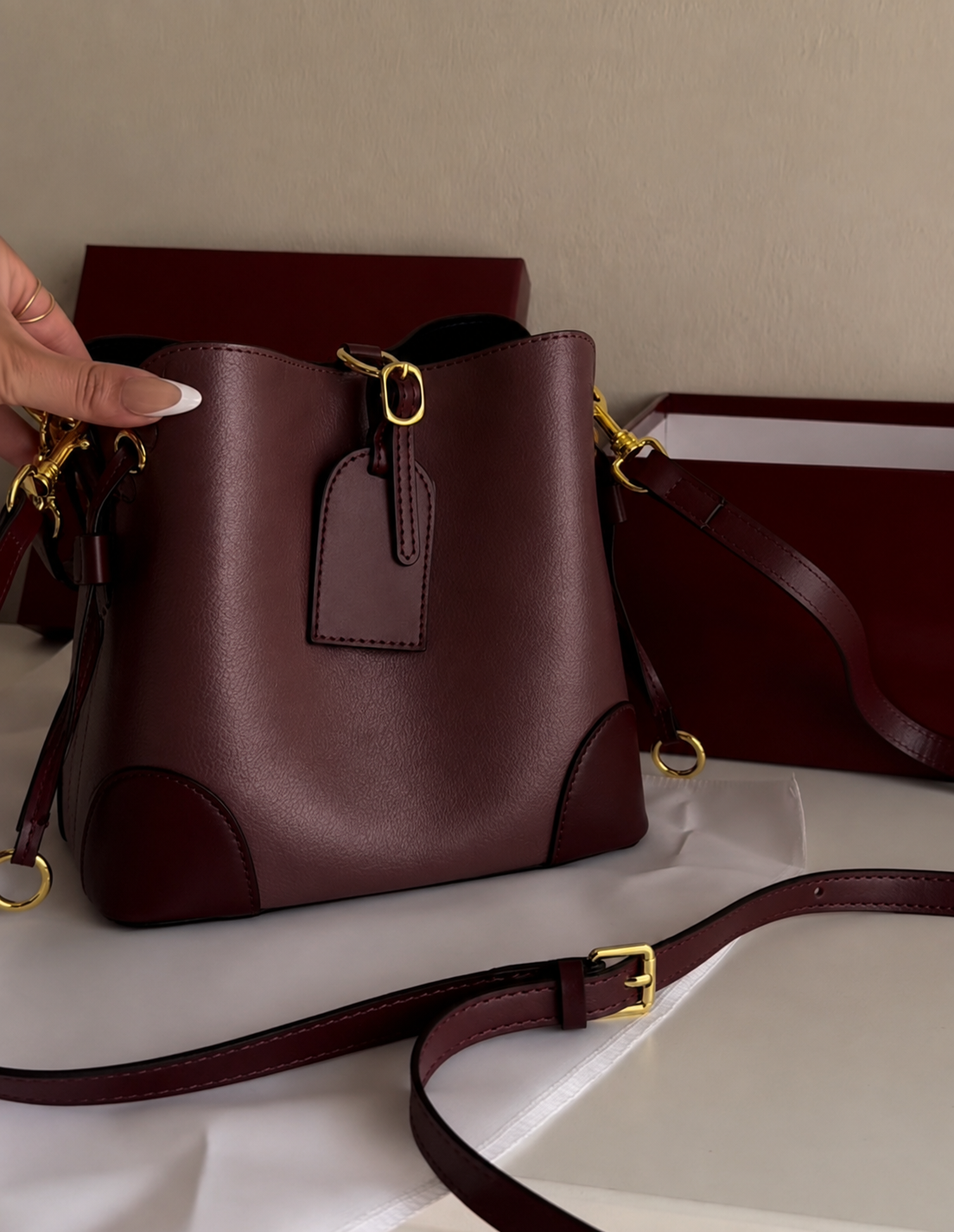 Leather Bucket Bag