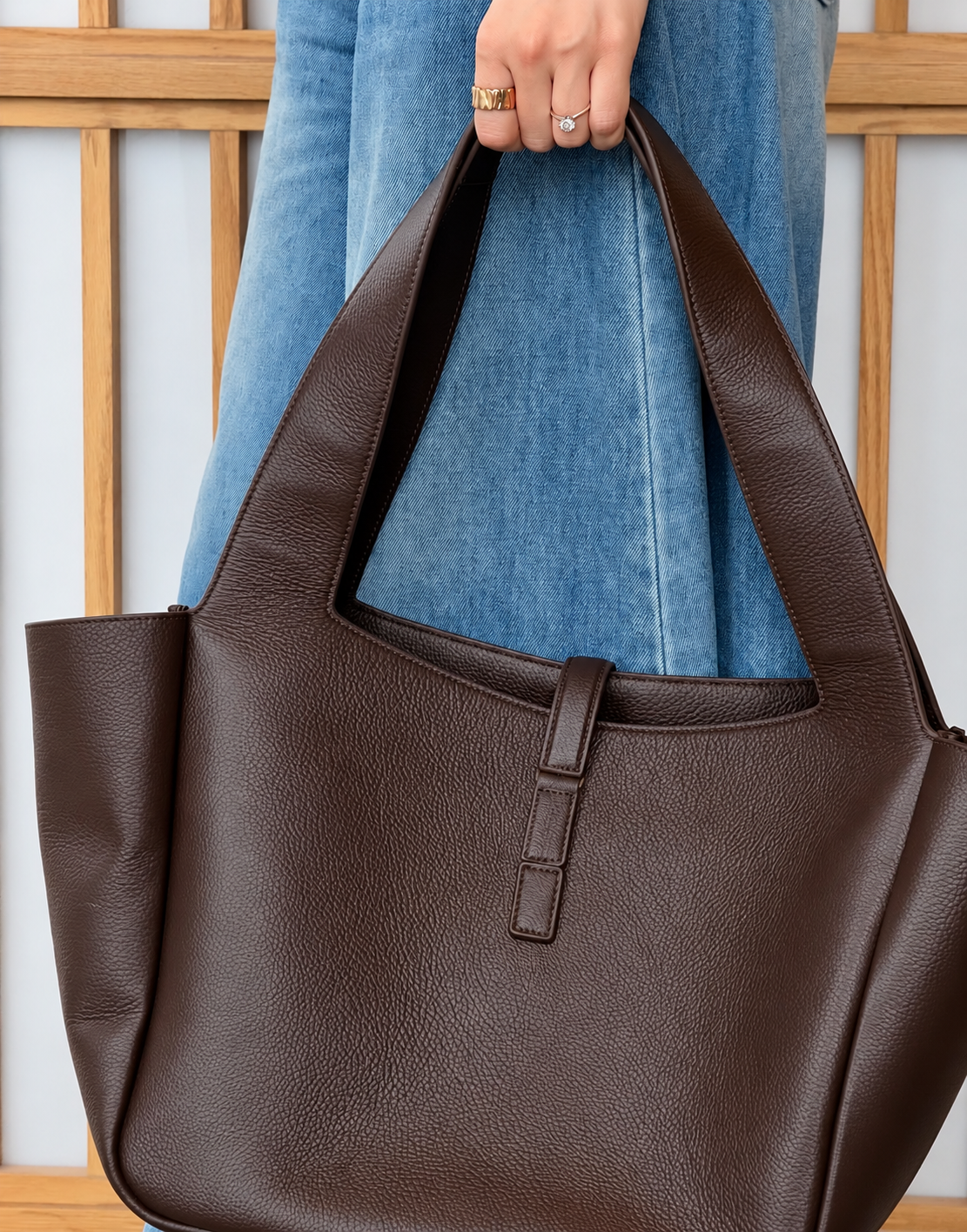 Brown Leather Tote Bag
