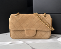 Suede Flap Bag