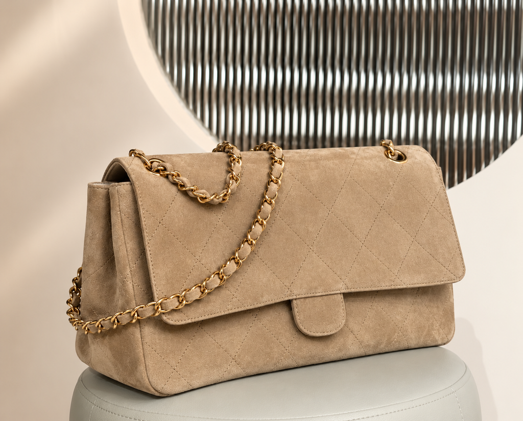 Suede Flap Bag